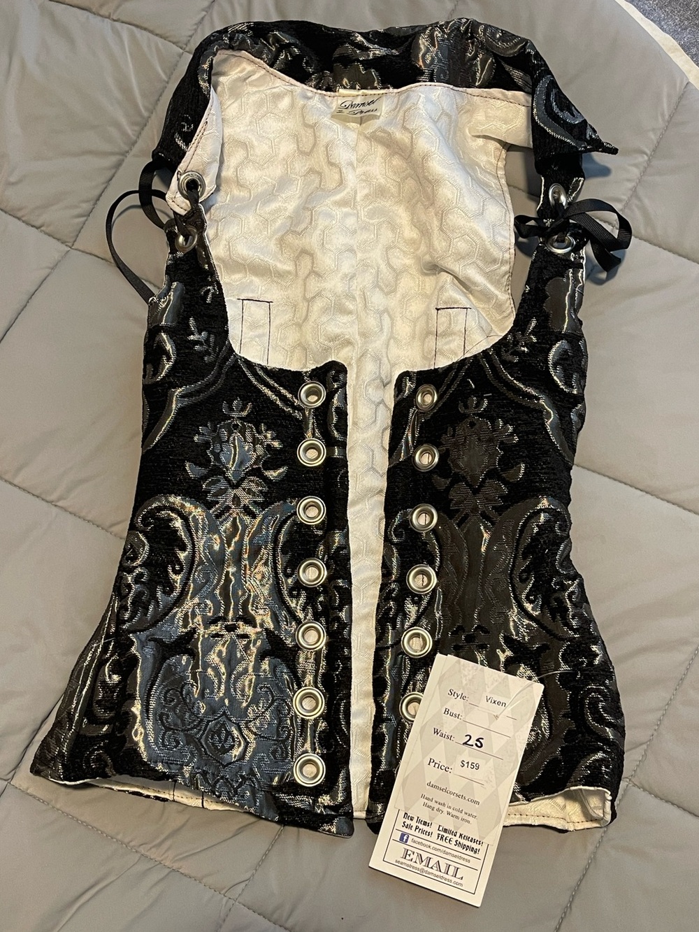 Damsel in this Dress Vixen in Black & Silver Medallion